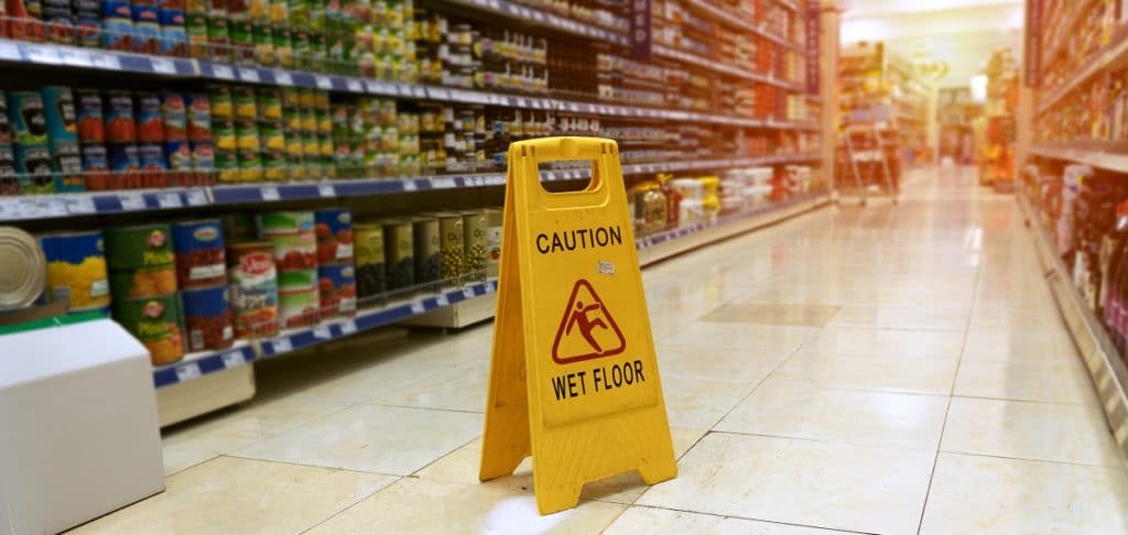 wet floor sign - slip and fall injuries